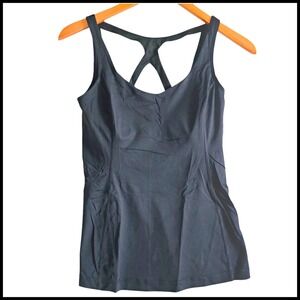 Lululemon Workout Optimal Tank Top Criss Cross Back Athletic Black Size 6